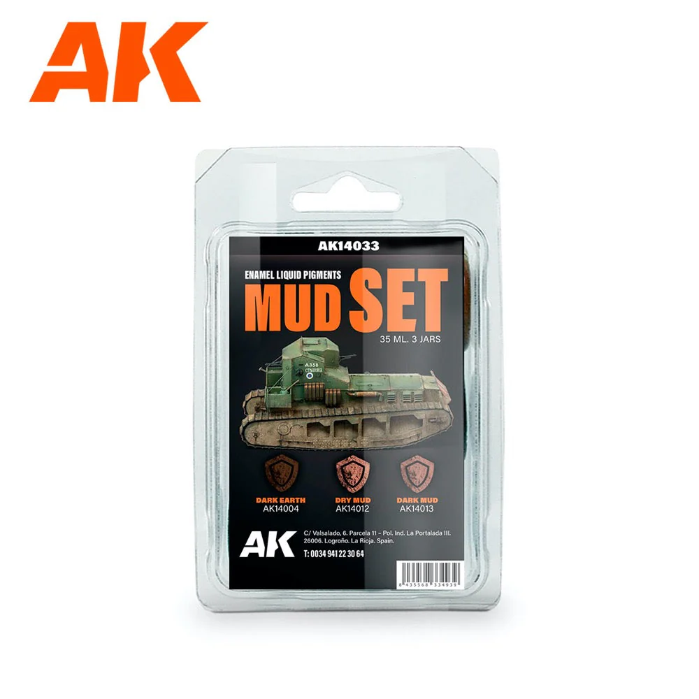 Ak Interactive AK14033 Mud Set Enamel Liquid Pigment