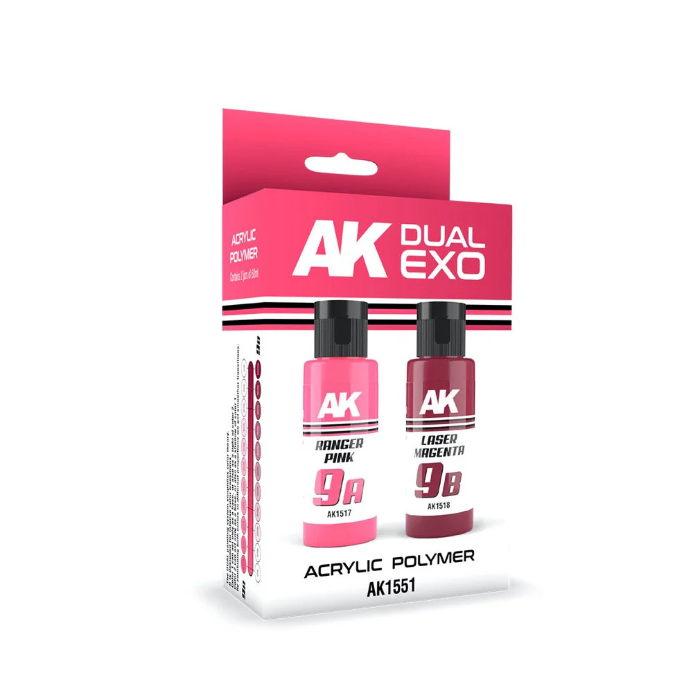 AK Interactive AK1551 Dual Exo Set 9 9A Ranger Pink and 9B Laser Magenta