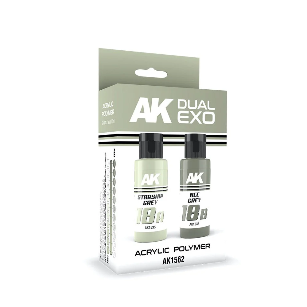 AK Interactive AK1562 Dual Exo Set 18 18A Starship Grey and 18B NCC Grey