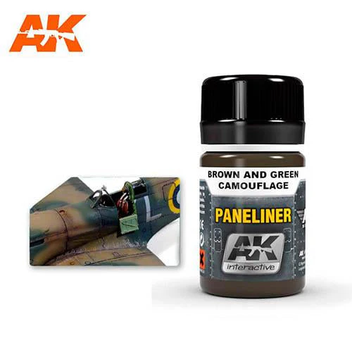 AK Interactive AK2071 Air Weathering Paneliner Brown & Green Camouflage Enamel 35mL
