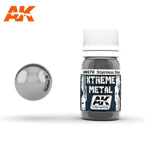 AK Interactive AK670 Xtreme Metal Stainless Steel Paint 30ml