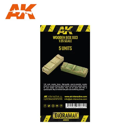 AK Interactive AK8225 Laser Cut Wooden Box 003 1:35. 5 Units - Image 2