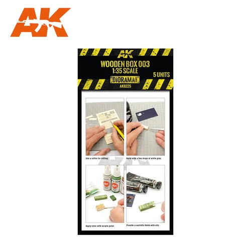 AK Interactive AK8225 Laser Cut Wooden Box 003 1:35. 5 Units - Image 3