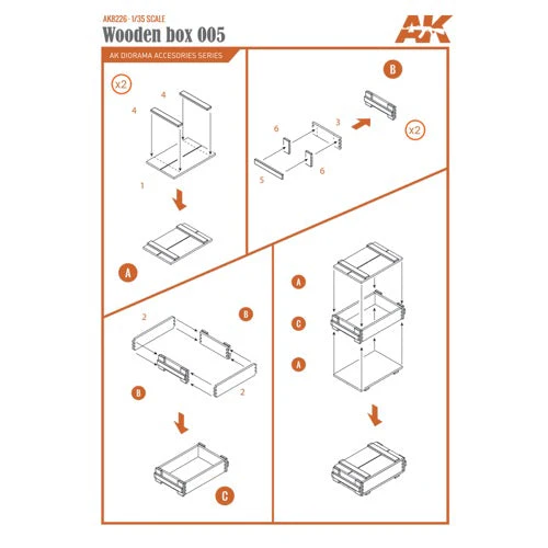 AK Interactive AK8226 Laser Cut Wooden Box 005 1:35. 9 Units - Image 4