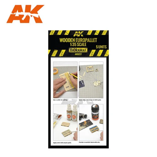 AK Interactive AK8227 Laser Cut Wooden Europallet 1:35. 5 Units - Image 2
