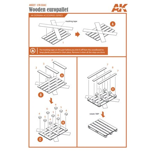AK Interactive AK8227 Laser Cut Wooden Europallet 1:35. 5 Units - Image 4