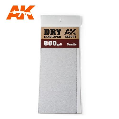 AK Interactive AK9041 Dry Sandpaper 800 Grit (3 Pack)