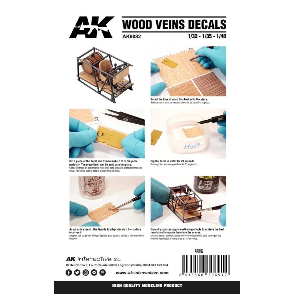 AK Interactive AK9082 Wood Veins Decals - Image 3