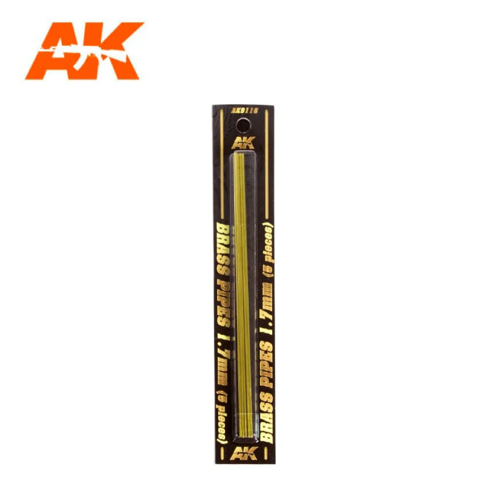 AK Interactive AK9116 Brass Pipes 1.7mm (5 Pack