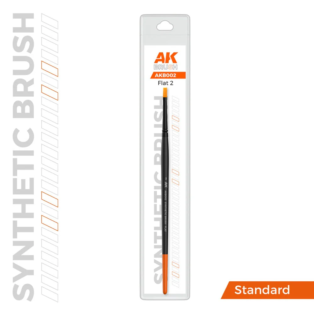 AK Interactive AKB002 Flat 2 Synthetic Paint Brush