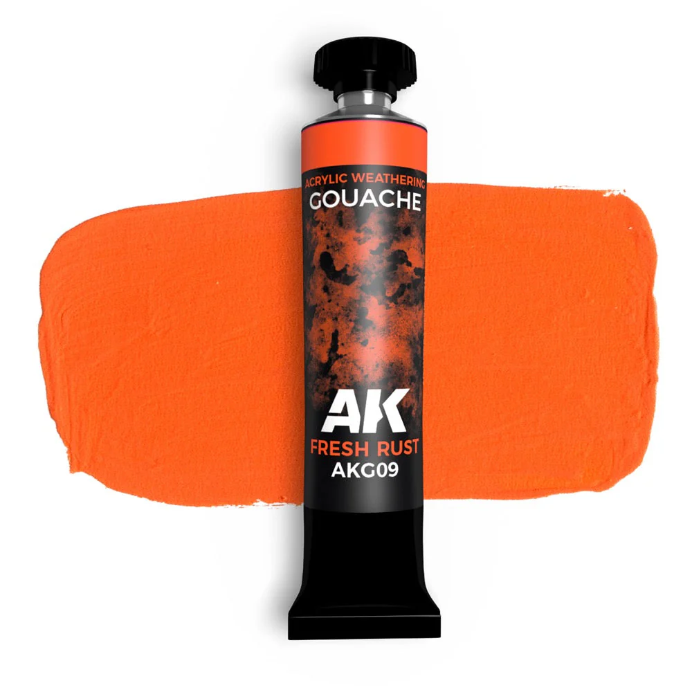 AK Interactive AKG09 Acrylic Weathering Gouache Fresh Rust Paint 20ml
