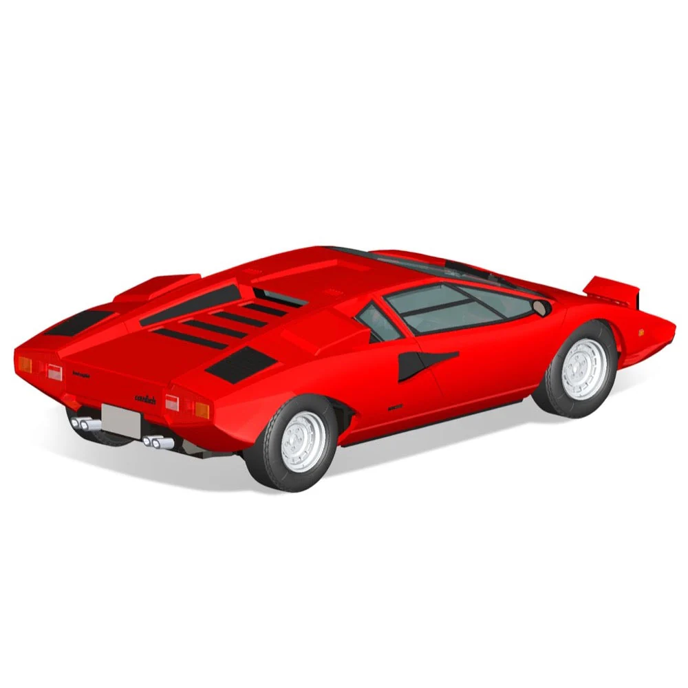 Aoshima 06533 1/32 Lamborghini Countach LP400 Red Snap Kit - Image 2