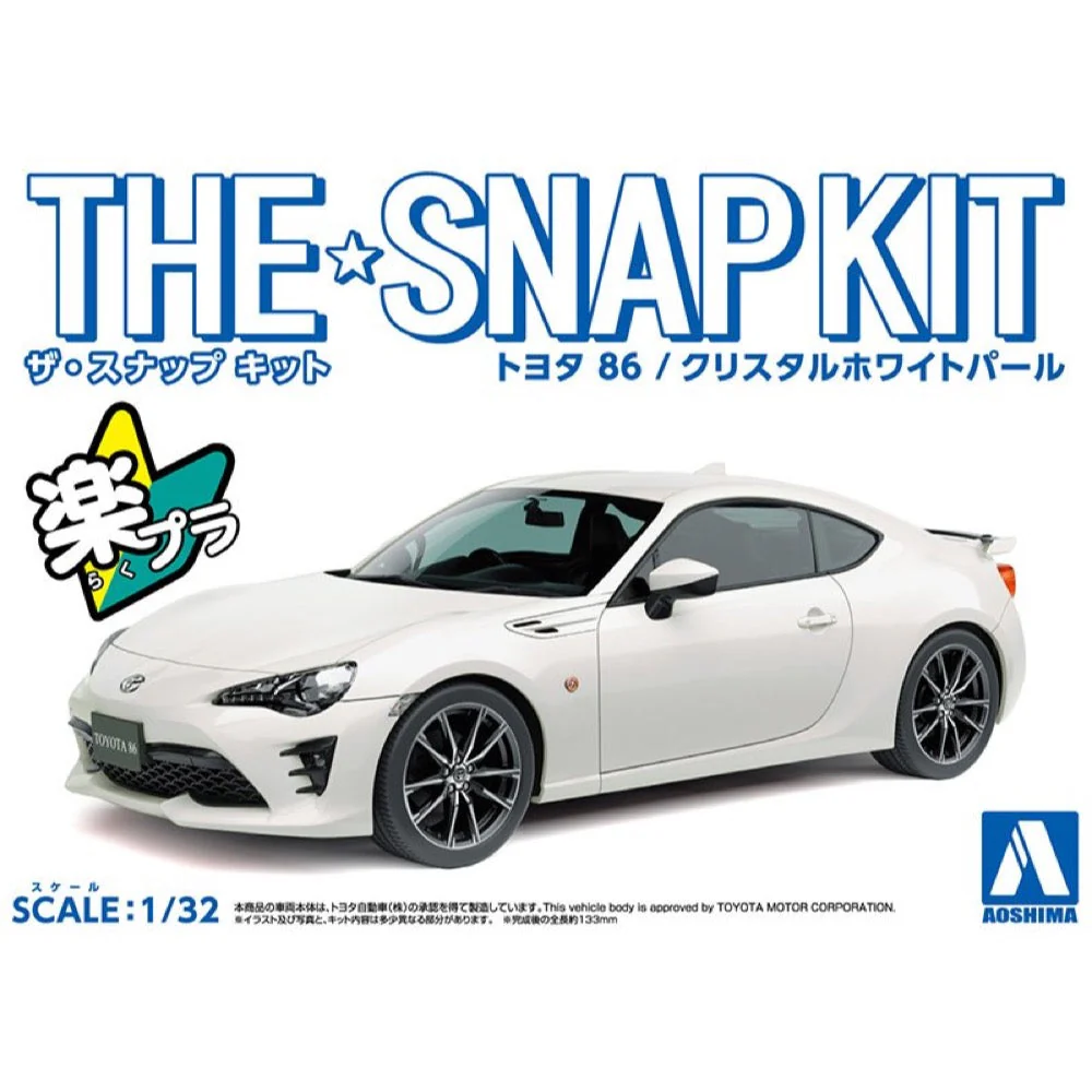 Aoshima A005418 1/32 Toyota 86 Crystal White Pearl Snap Kit