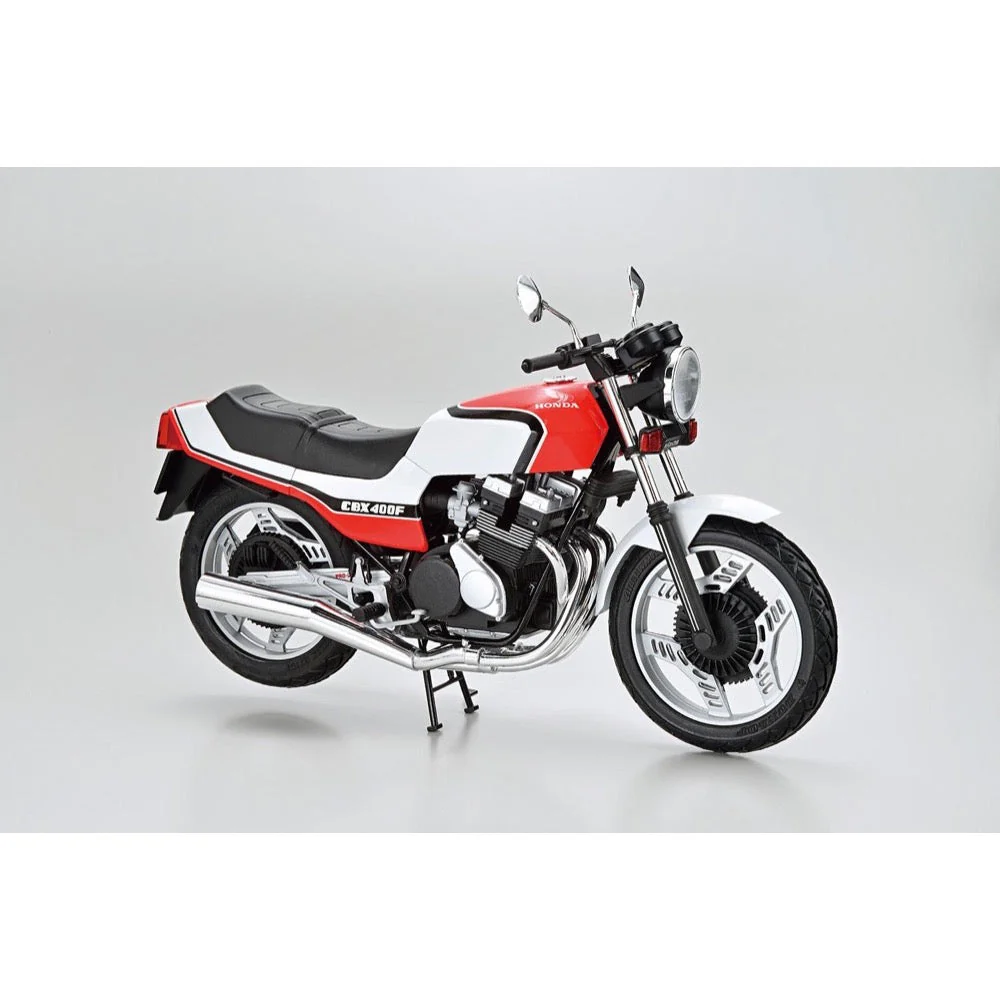 Aoshima A006375 1/12 Honda NC07 CBX400F Candy Pearl Maui Red/Pearl Shell White 1981 - Image 2