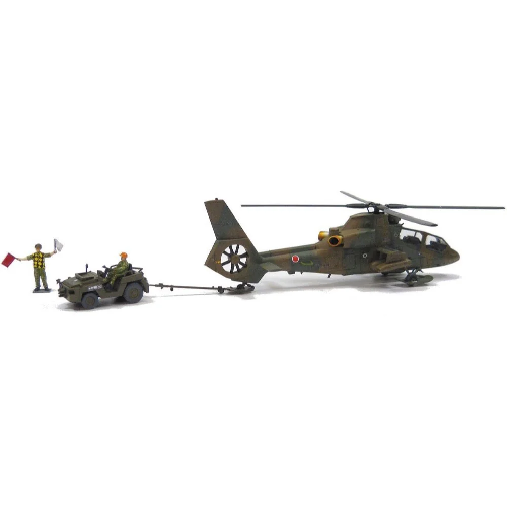 Aoshima A001435 1/72 JGSDF Observation Helicopter OH-1 Ninja With Utility Vehicle Set - Image 4