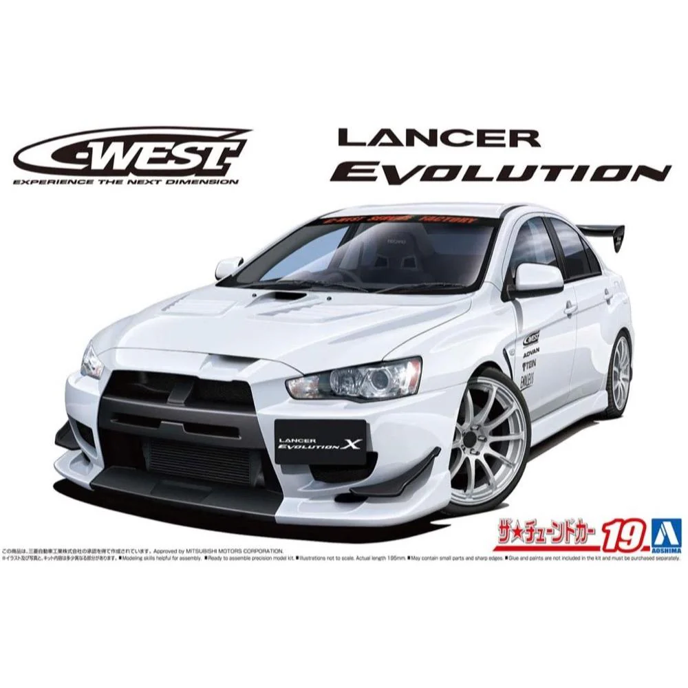 Aoshima A005897 1/24 Mitsubishi Lancer Evolution X C-West CZ4A 2007