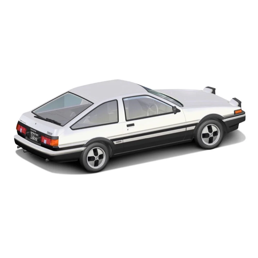 Aoshima A006467 1/32 Toyota Sprinter Trueno High-Tech Two Tone White And Black Snap Kit - Image 5