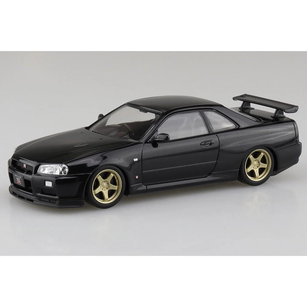 Aoshima A006631 1/24 Nissan R34 Skyline GT-R Custom Wheel Black Pearl - Image 2