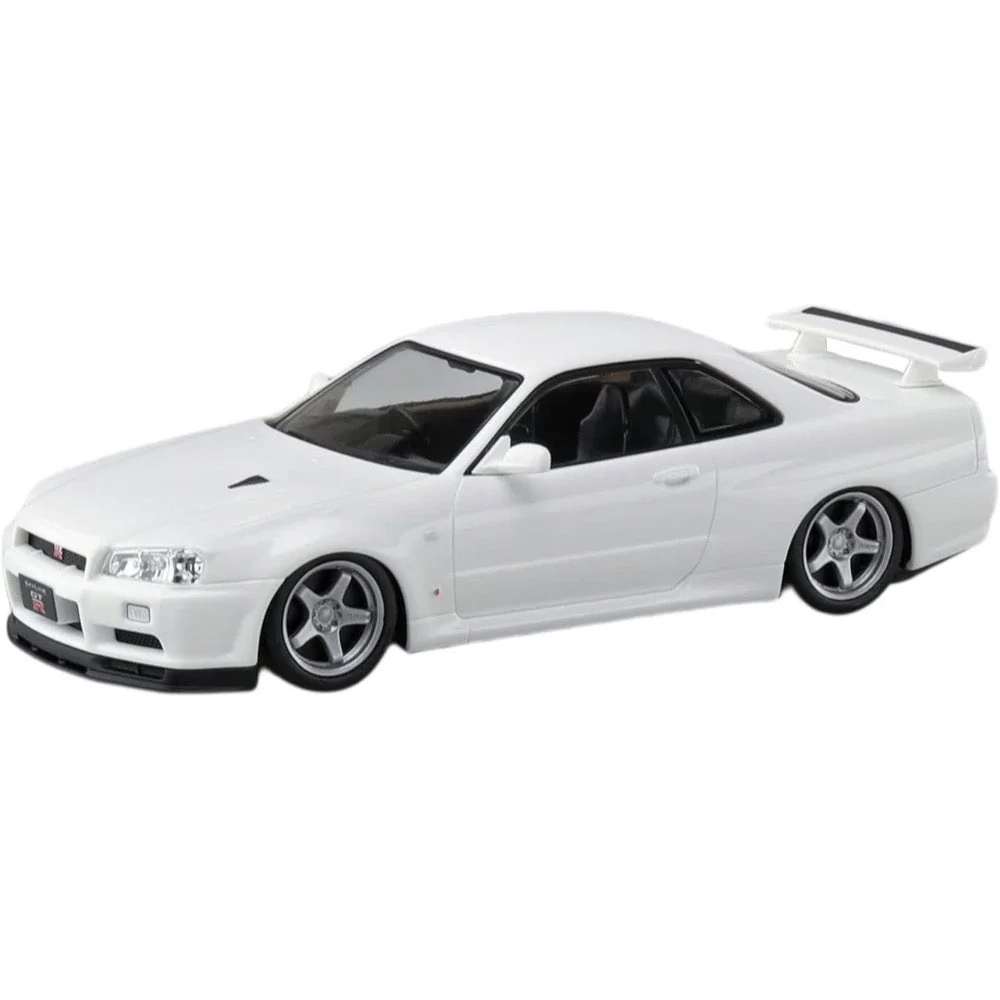 Aoshima A006632 1/32 Nissan R34 Skyline GT-R Custom Wheel White Pearl Snap Kit - Image 2