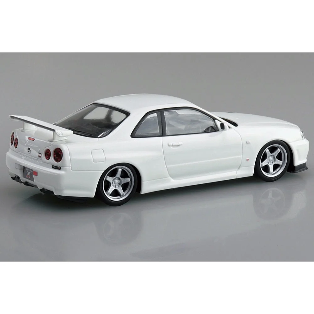 Aoshima A006632 1/32 Nissan R34 Skyline GT-R Custom Wheel White Pearl Snap Kit - Image 4