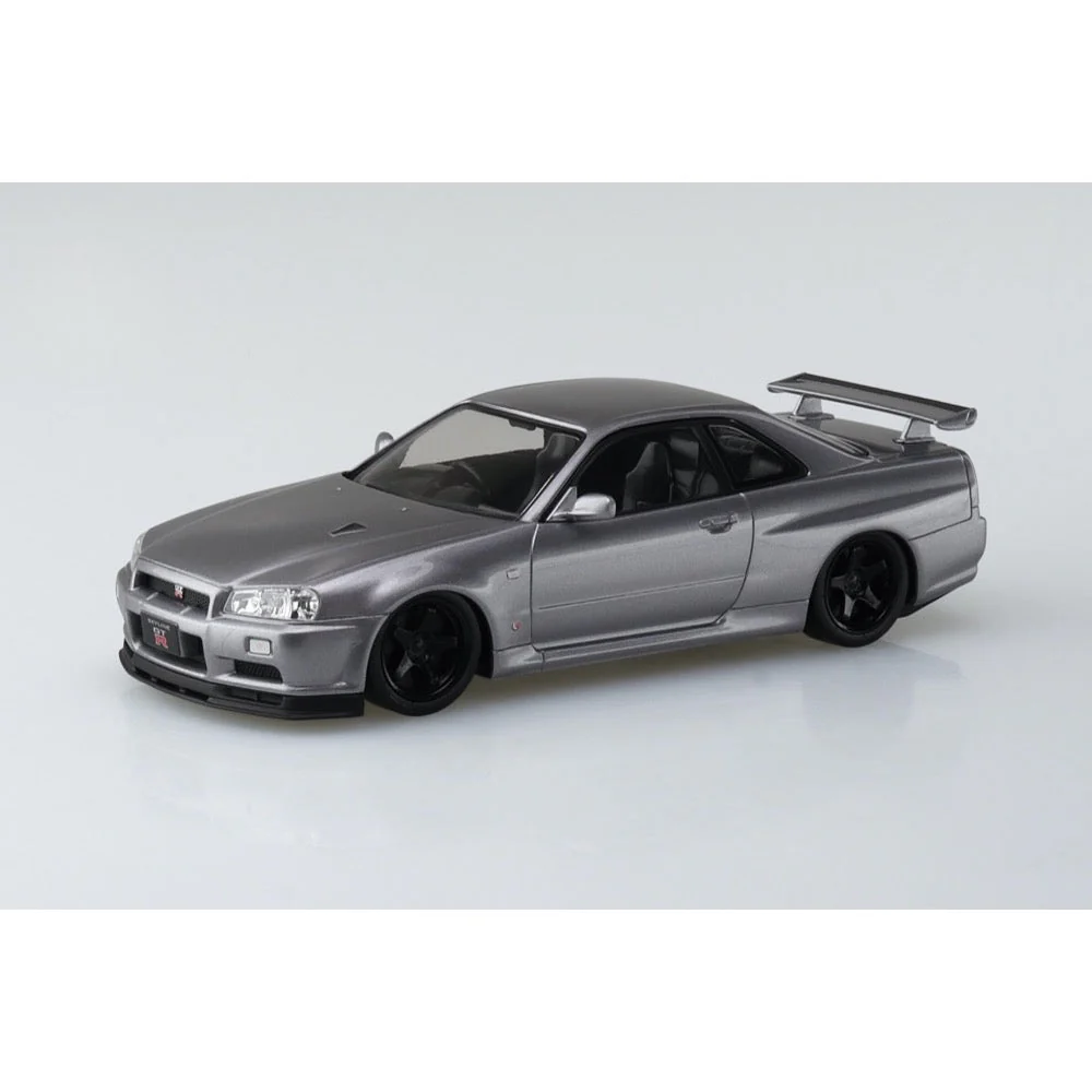 Aoshima A006633 1/24 Nissan R34 Skyline GT-R Custom Wheel Athlete Silver Snap Kit - Image 2