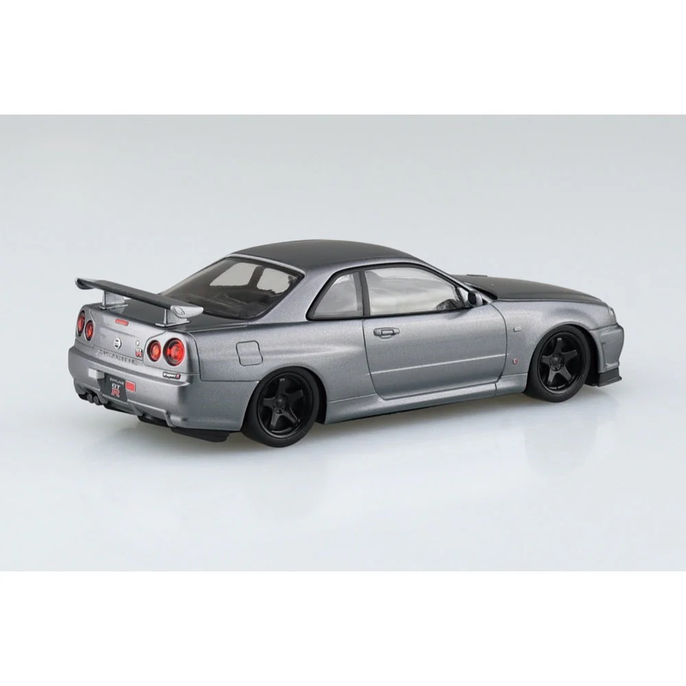 Aoshima A006633 1/24 Nissan R34 Skyline GT-R Custom Wheel Athlete Silver Snap Kit - Image 3