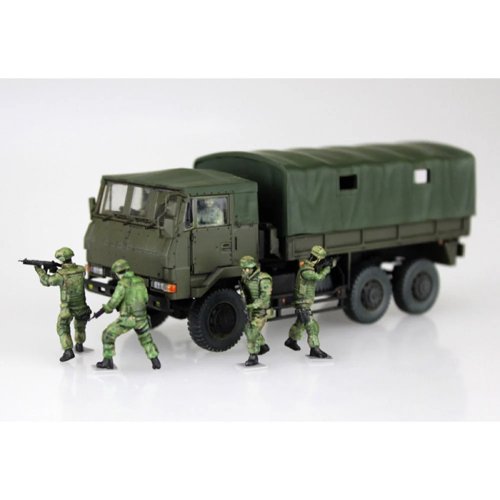 Aoshima A01208 1/72 JGSD 3 1/2T Truck With Additional Armor with 6 Figures - Image 4