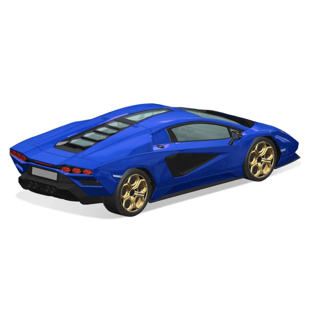 Aoshima A06544 1/32 Lamborghini Countach LPI 800-4 Metallic Blue Snap Kit - Image 2