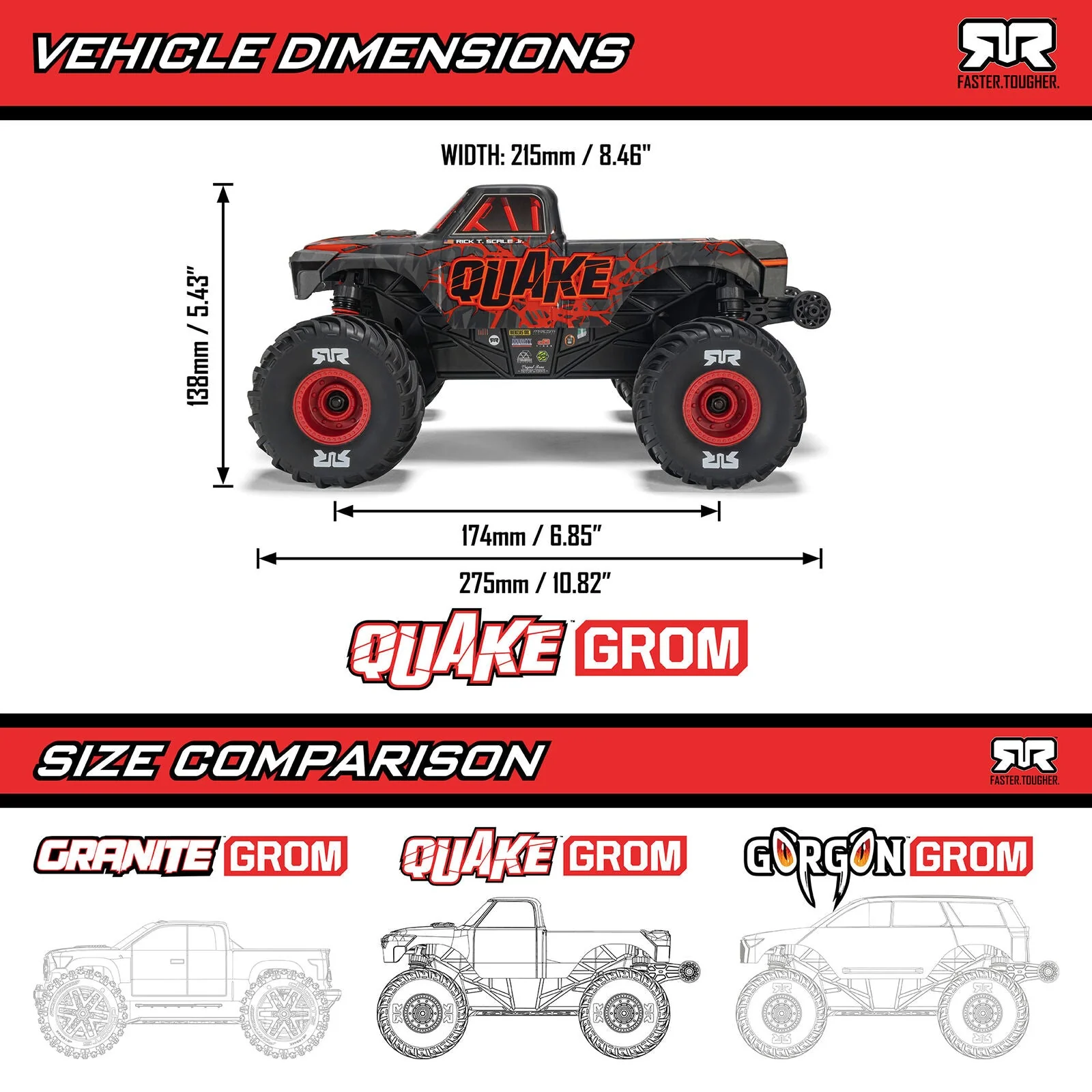 Arrma 1/16 Quake Grom 4X4 RC Monster Truck (Green) ARA2137T2 - Image 21
