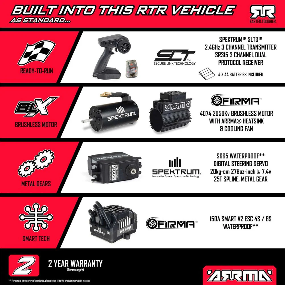 Arrma 1/8 Kraton 6S EXB 4X4 RC Truck (Black) ARA8708V6T1 - Image 19