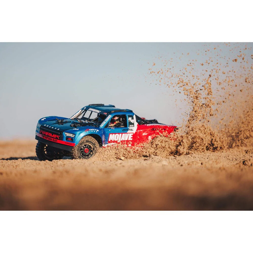 Arrma 1/8 Mojave 4X4 BLX 4S Desert Truck (Blue/Red) ARA4404T2 - Image 21