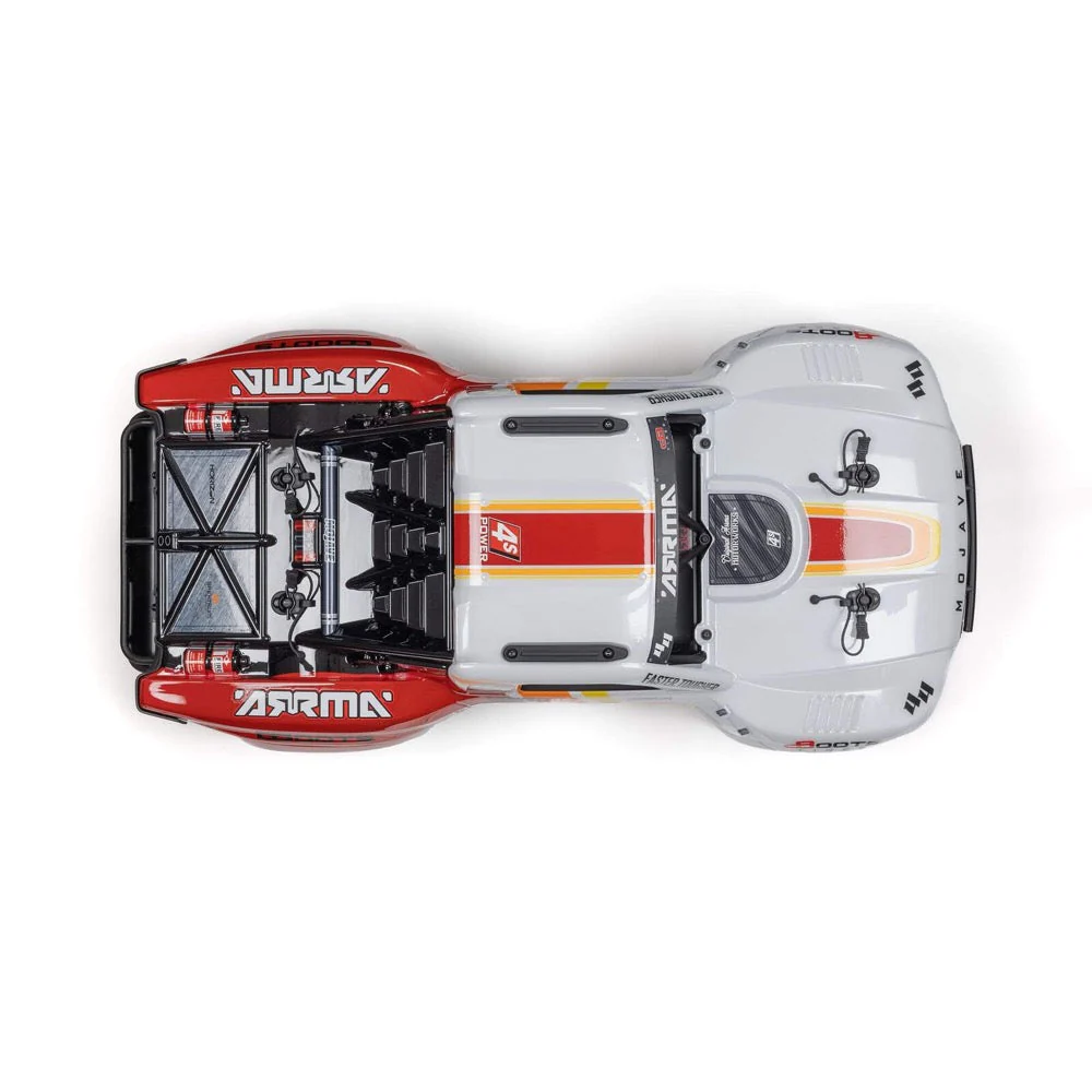 Arrma 1/8 Mojave 4X4 BLX 4S Desert Truck (White/Red) ARA4404T1 - Image 9