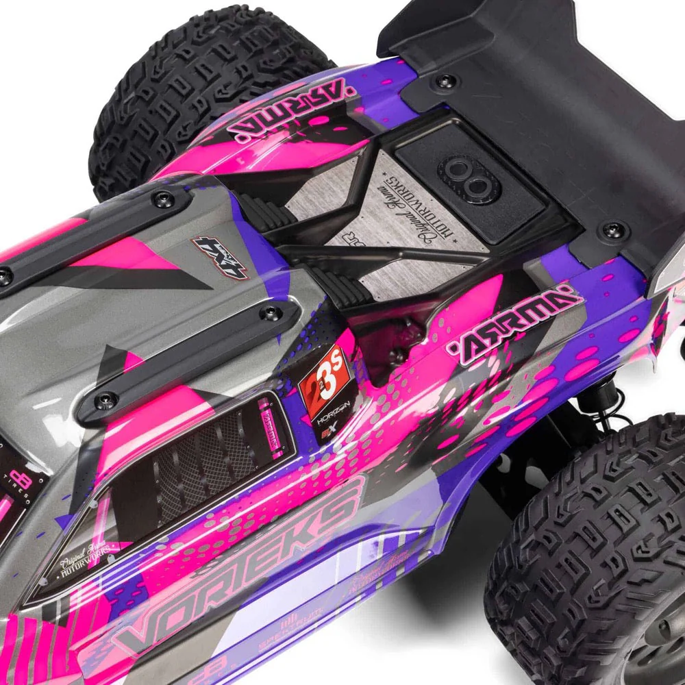 Arrma ARA4305V4T3 Vorteks V4 4X4 223S BLX Stadium Truck RTR Purple - Image 13