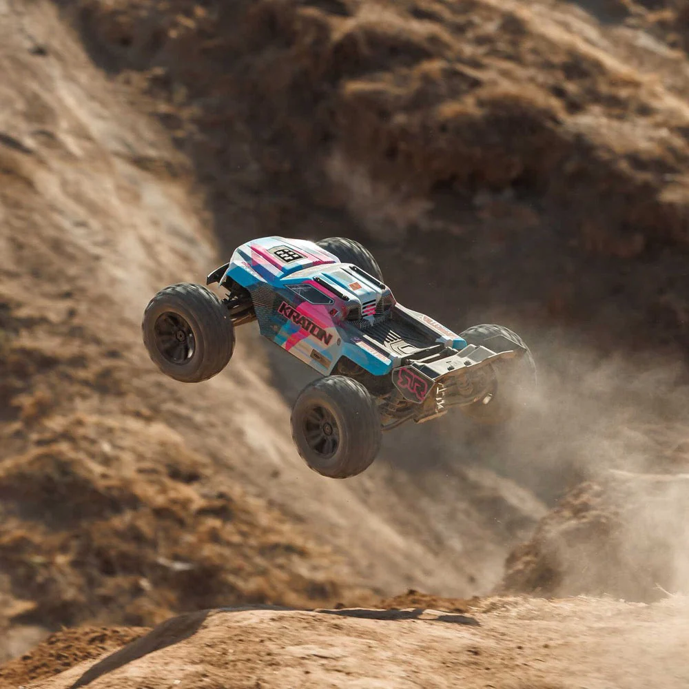 Arrma Kraton 6S BLX 4X4 1/8 Speed Monster Truck RTR Pink/Blue ARA8608V6T2 - Image 12