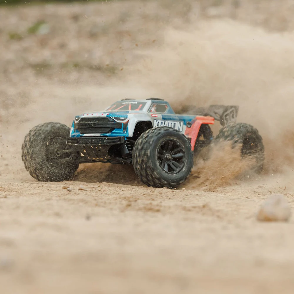 Arrma Mini Kraton 3S BLX 4X4 1/16 Speed Monster Truck (Red/Blue) ARA2508ST1 - Image 18