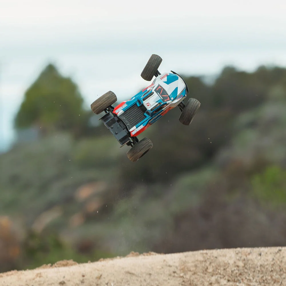 Arrma Mini Kraton 3S BLX 4X4 1/16 Speed Monster Truck (Red/Blue) ARA2508ST1 - Image 19