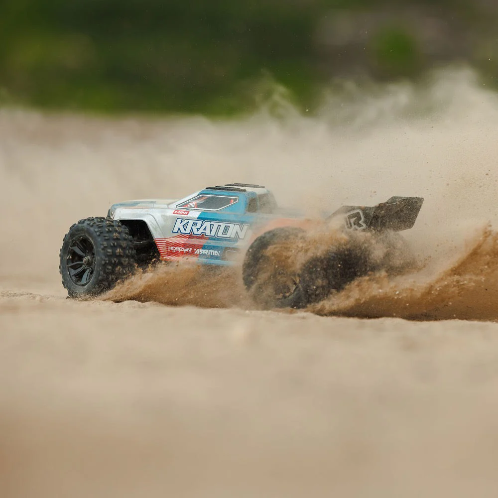 Arrma Mini Kraton 3S BLX 4X4 1/16 Speed Monster Truck (Red/Blue) ARA2508ST1 - Image 23