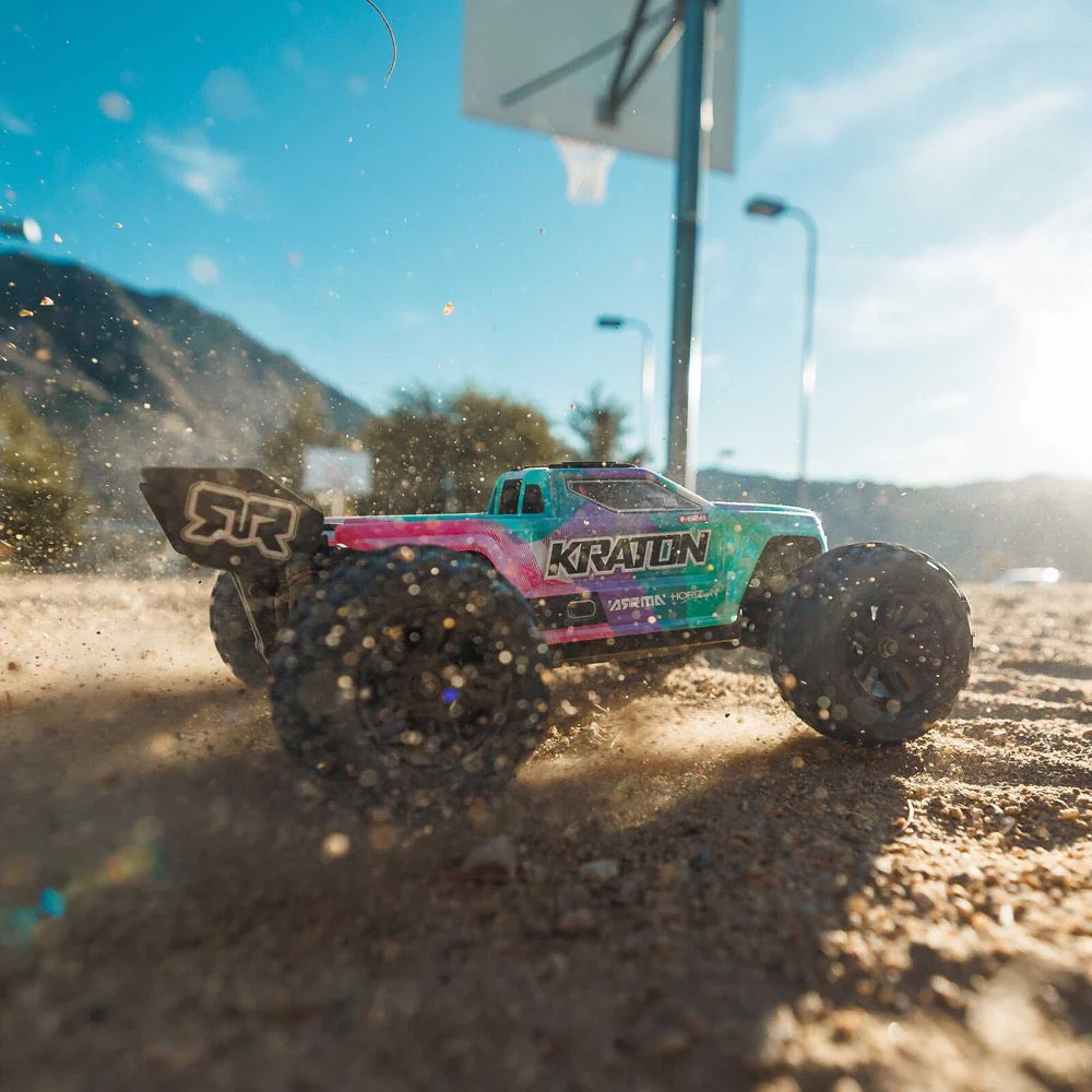 Arrma Mini Kraton 3S BLX 4X4 1/16 Speed Monster Truck (Teal/Pink) ARA2508ST2 - Image 19