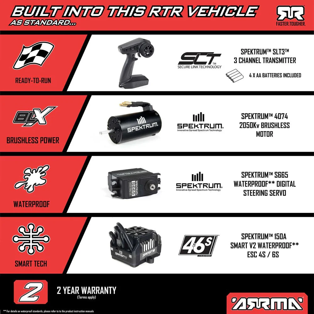 Arrma Notorious 6S BLX 4X4 1/8 Stunt Truck RTR Blue ARA8611V6T2 - Image 24