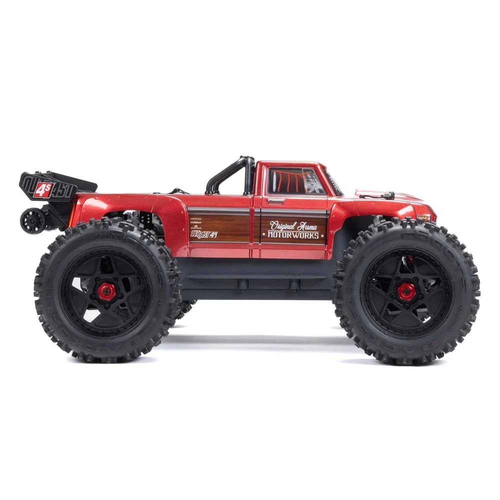 Arrma Outcast V2 4X4 BLX 4S RC Stunt Truck Red ARA4410V2T4 - Image 4