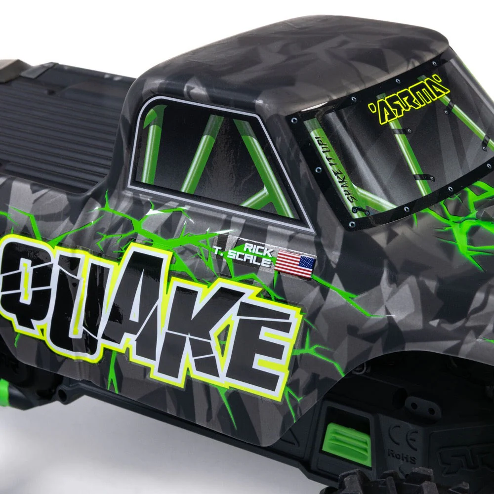 Arrma Quake 223S BLX DSC 1/10 2WD Monster Truck (Green) ARA3537T2 - Image 10