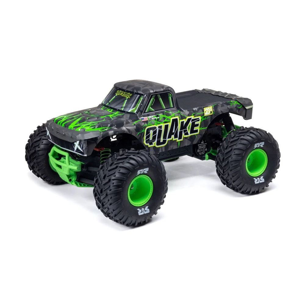 Arrma Quake 223S BLX DSC 1/10 2WD Monster Truck (Green) ARA3537T2 - Image 15