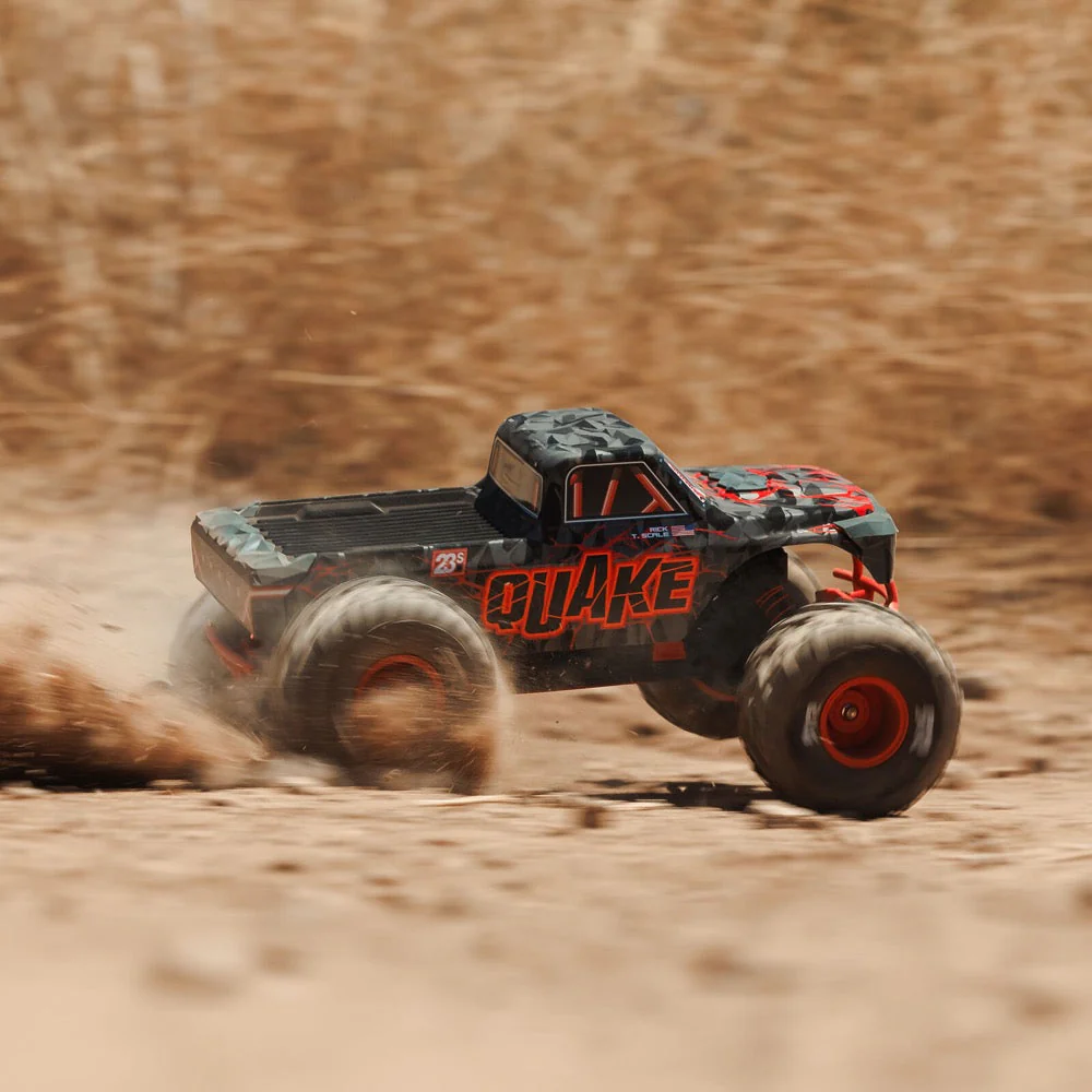 Arrma Quake 223S BLX DSC 1/10 2WD Monster Truck (Red) ARA3537T1 - Image 20