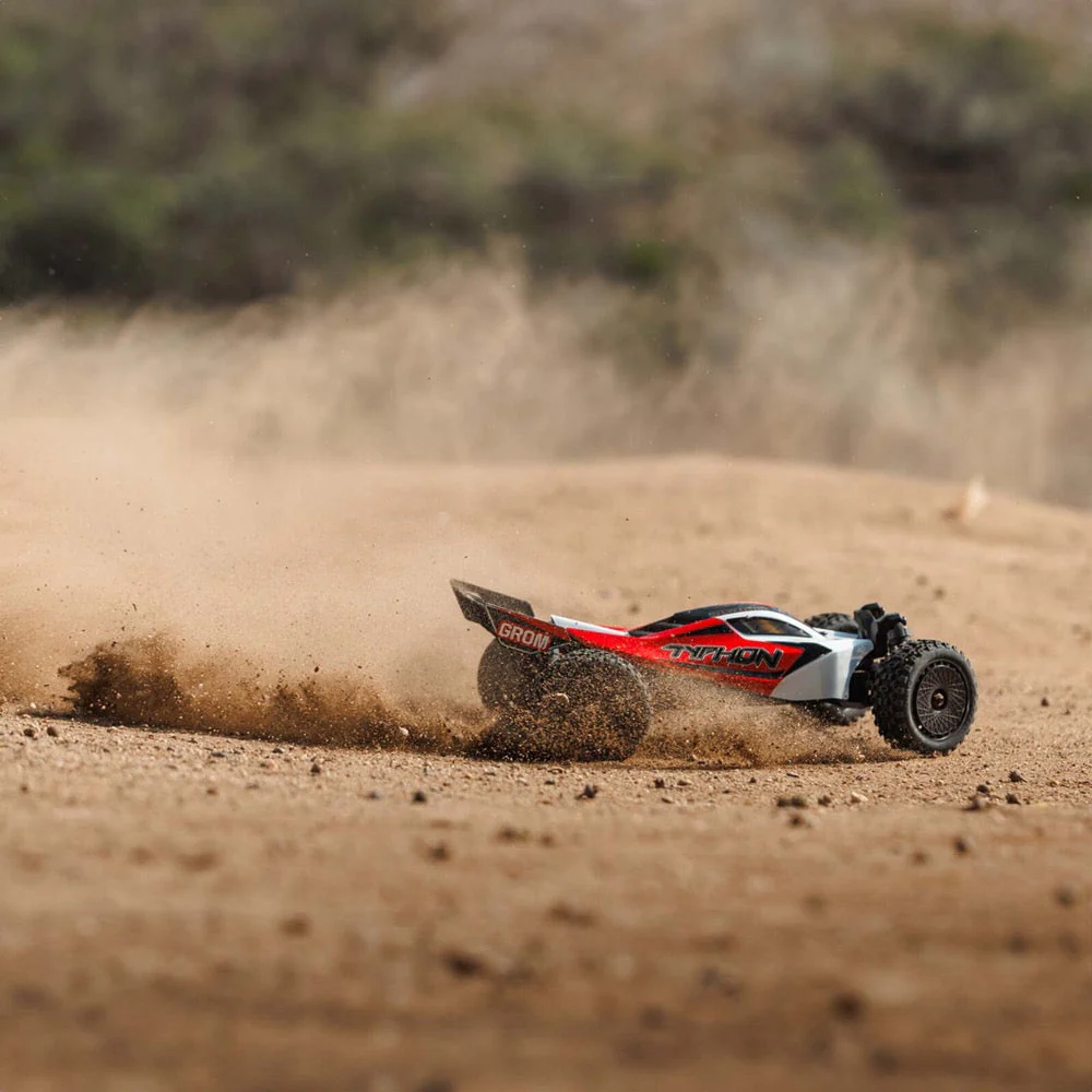 Arrma Typhon Grom 1/18 4x4 RC Buggy Red ARA2106T2 - Image 23