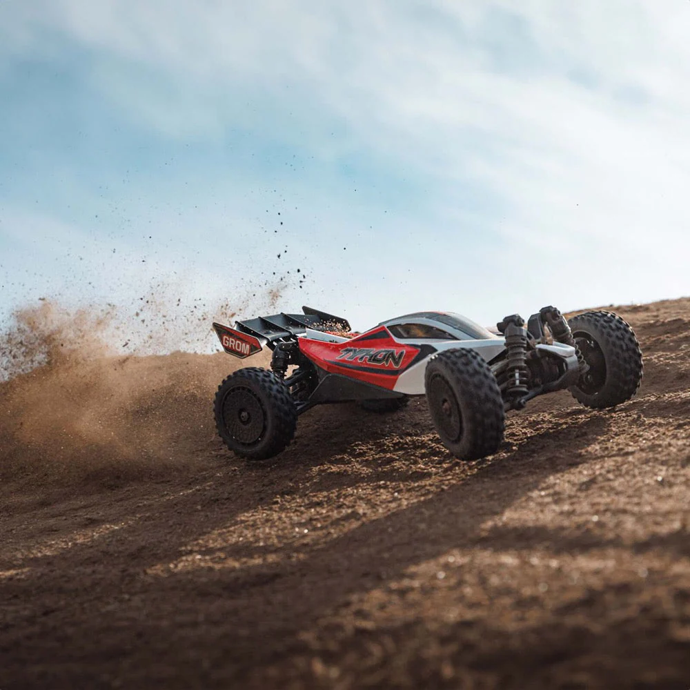 Arrma Typhon Grom 1/18 4x4 RC Buggy Red ARA2106T2 - Image 25