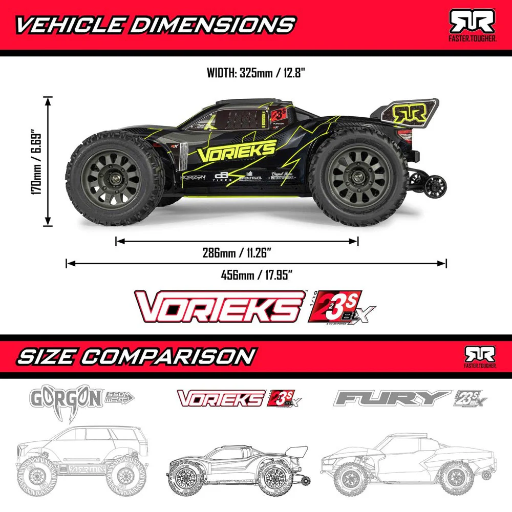 Arrma Vorteks 1/10 2wd 223S BLX Stadium Truck (Pink) ARA3505T3 - Image 32