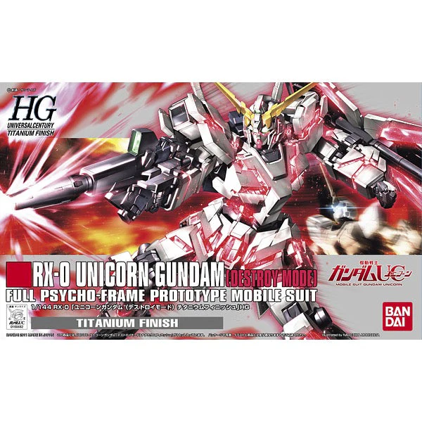Bandai 5055734 1/144 HGUC Unicorn Gundam Destroy Mode Titanium Finish Version Gundam UC