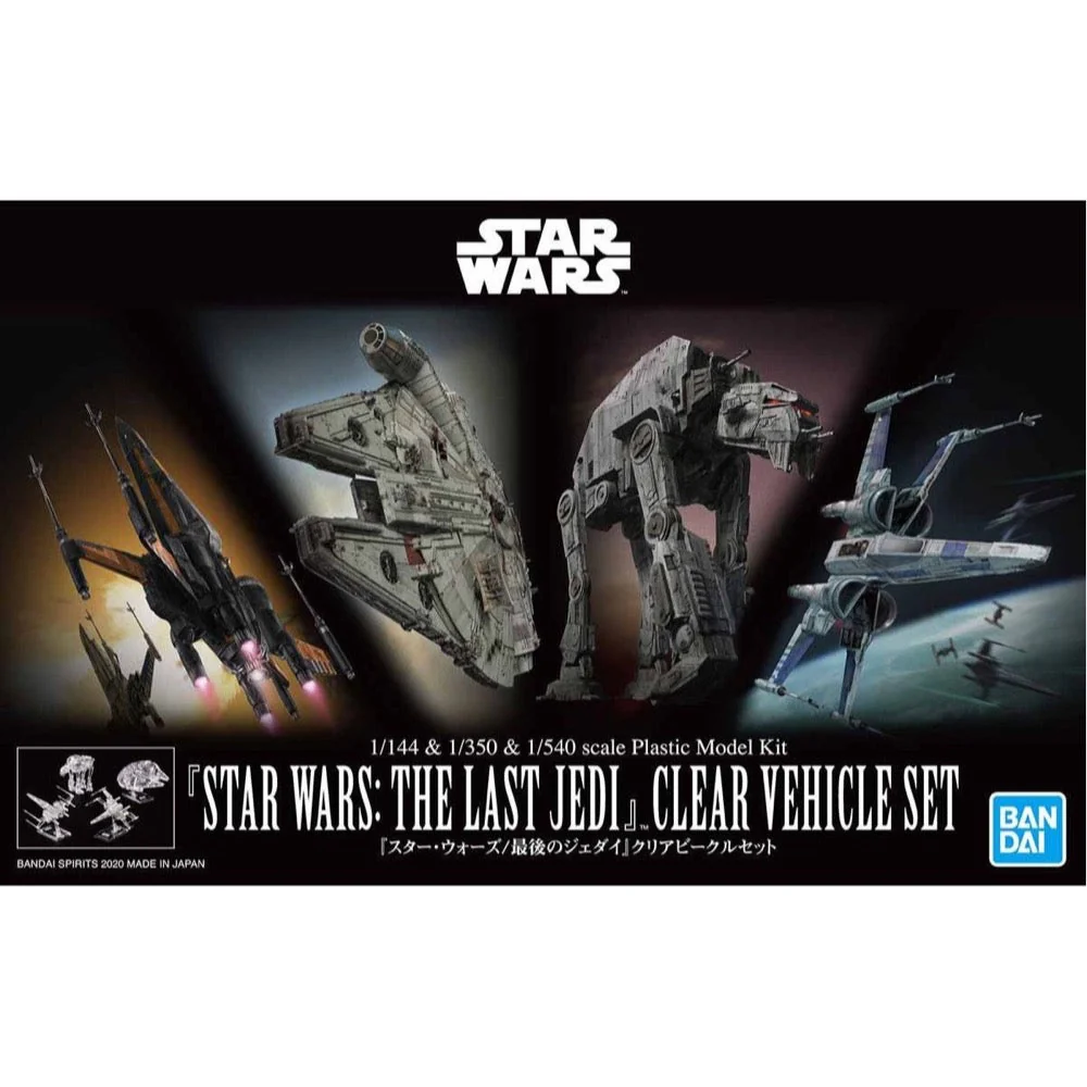 Bandai 5058919 1/144-1/350-1/540 Star Wars The Last Jedi Clear Vehicle Set