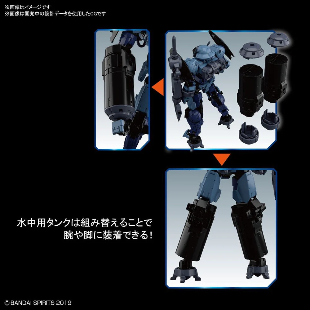 Bandai 5060754 1/144 bEXM-15 Portanova Marine Type Blue Gray 30MM - Image 4