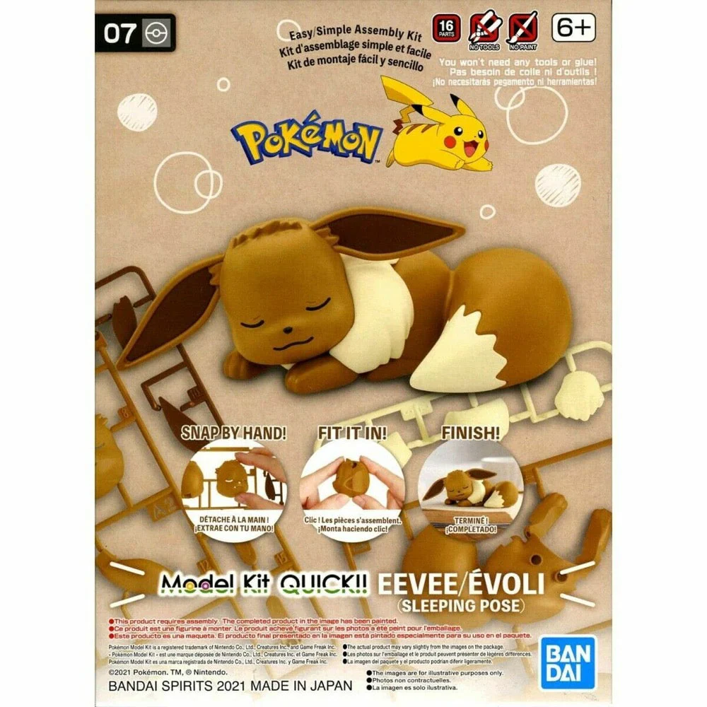 Bandai 5061937 Quick 07 Eevee Sleeping Pose Pokemon Model Kit